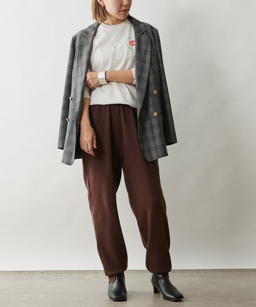 Omekashi（オメカシ）の「ニットジョガーパンツ（スウェットパンツ・レディース・ブラウン/ブラック/アイボリー・FREE）」の14枚目の写真