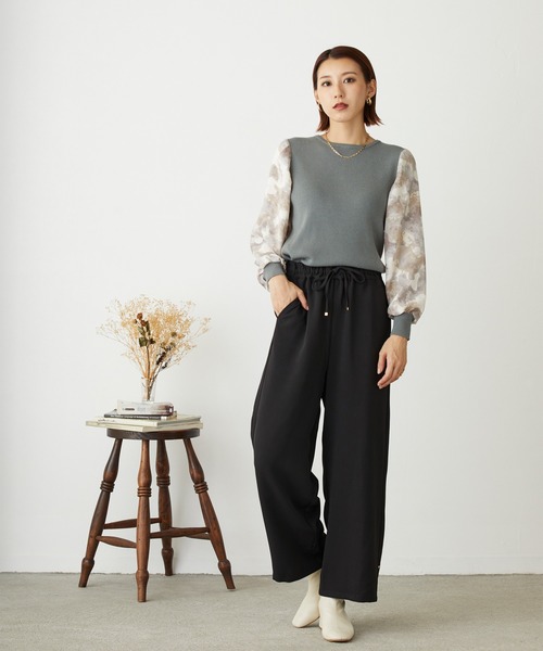 NICOLE white(ニコルホワイト)の「エステルツイル2WAYパンツ(その他パンツ・レディース・ベージュ/ブラック・FREE)」の18枚目の写真