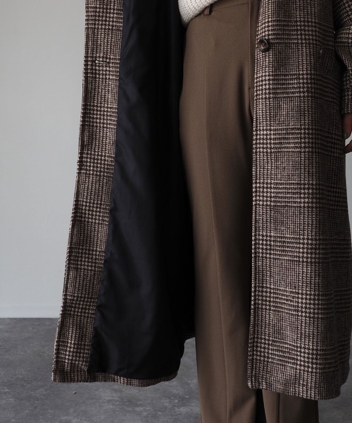 Riberry(リベリー)の「グレンチェックラグランロングコート(チェスターコート・レディース・ブラック/ブラウン・MEDIUM)」の21枚目の写真