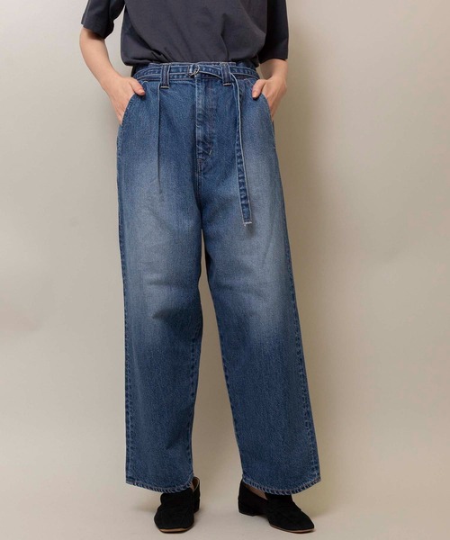 JOHNBULL インディゴブルー デニムタックパンツ デニムタックパンツ | ジョンブル公式通販/JOHNBULL ONLINE STORE