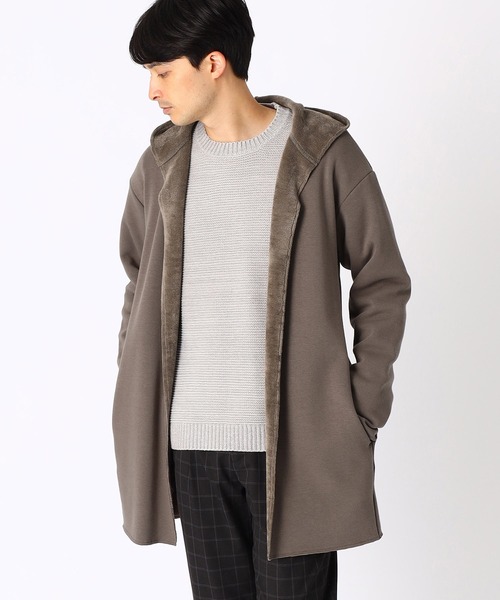 COMME CA ISM（コムサイズム）の「裏シャギー　フード付きカーディガン（カーディガン/ボレロ・メンズ・ブラック/ベージュ/カーキ・MEDIUM/LARGE）」の3枚目の写真