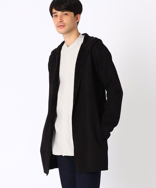 COMME CA ISM（コムサイズム）の「裏シャギー　フード付きカーディガン（カーディガン/ボレロ・メンズ・ブラック/ベージュ/カーキ・MEDIUM/LARGE）」の2枚目の写真