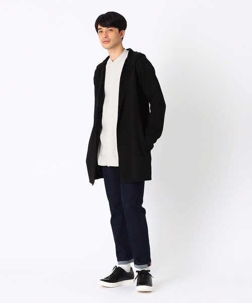 COMME CA ISM（コムサイズム）の「裏シャギー　フード付きカーディガン（カーディガン/ボレロ・メンズ・ブラック/ベージュ/カーキ・MEDIUM/LARGE）」の4枚目の写真