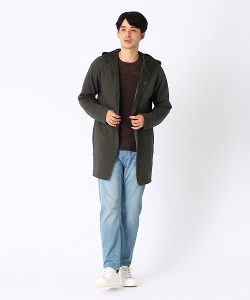 COMME CA ISM（コムサイズム）の「裏シャギー　フード付きカーディガン（カーディガン/ボレロ・メンズ・ブラック/ベージュ/カーキ・MEDIUM/LARGE）」の6枚目の写真