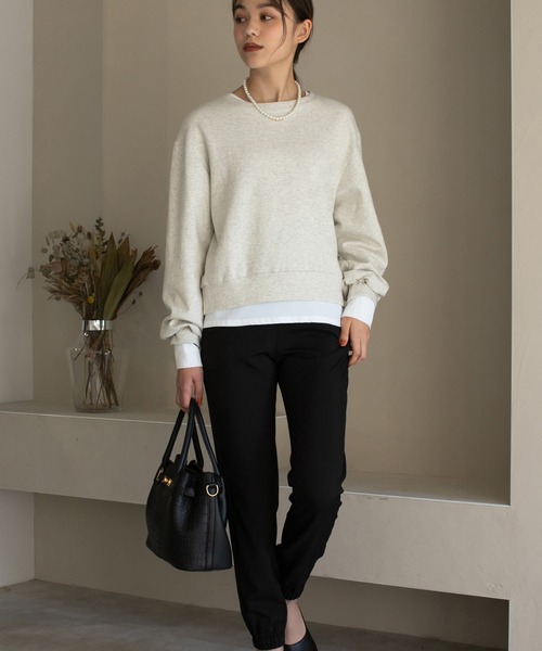 Edit Sheen（エディットシーン）の「シンプルコンパクトスウェット（スウェット・レディース・ブラック/アイボリー・MEDIUM）」の9枚目の写真