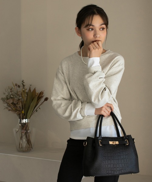 Edit Sheen（エディットシーン）の「シンプルコンパクトスウェット（スウェット・レディース・ブラック/アイボリー・MEDIUM）」の7枚目の写真