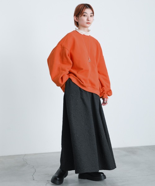 select MOCA（セレクトモカ）の「2022 SS ボリュームスリーブシンプルスウェット（Tシャツ/カットソー・レディース・グリーン/オレンジ/ブルー/ピンク/アイボリー・FREE）」の12枚目の写真