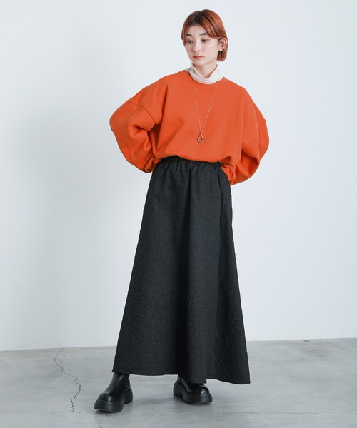 select MOCA（セレクトモカ）の「2022 SS ボリュームスリーブシンプルスウェット（Tシャツ/カットソー・レディース・グリーン/オレンジ/ブルー/ピンク/アイボリー・FREE）」の6枚目の写真