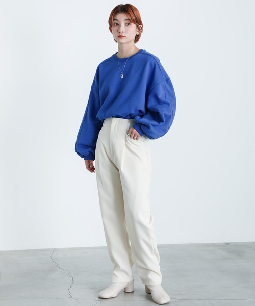 select MOCA（セレクトモカ）の「2022 SS ボリュームスリーブシンプルスウェット（Tシャツ/カットソー・レディース・グリーン/オレンジ/ブルー/ピンク/アイボリー・FREE）」の20枚目の写真