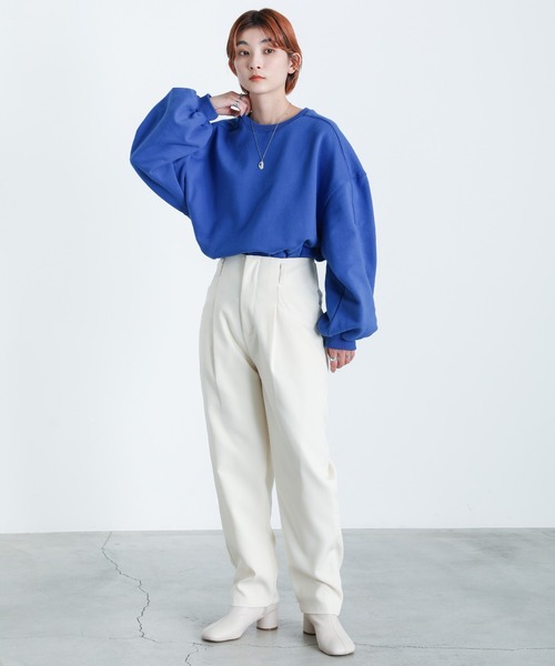 select MOCA（セレクトモカ）の「2022 SS ボリュームスリーブシンプルスウェット（Tシャツ/カットソー・レディース・グリーン/オレンジ/ブルー/ピンク/アイボリー・FREE）」の8枚目の写真