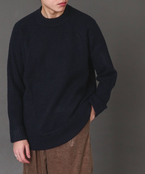 SENSE OF PLACE by URBAN RESEARCH(センスオブプレイスバイアーバンリサーチ)の「モヘアライクラグランアゼルーズセーター(ニット/セーター・メンズ・ネイビー/ブルー/グリーン/アイボリー/ブラウン/ライトピンク・MEDIUM/LARGE)」の5枚目の写真