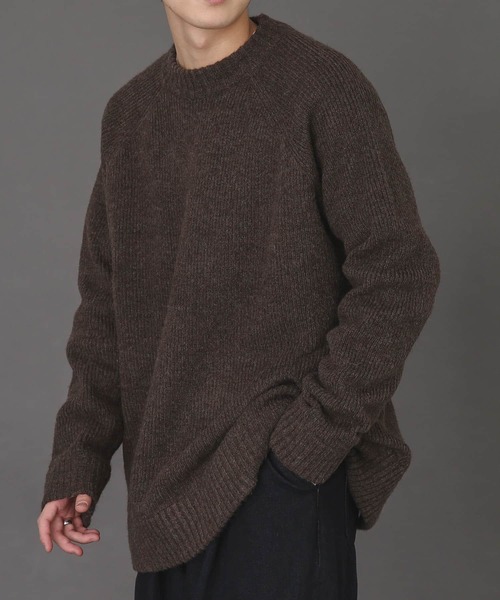 SENSE OF PLACE by URBAN RESEARCH(センスオブプレイスバイアーバンリサーチ)の「モヘアライクラグランアゼルーズセーター(ニット/セーター・メンズ・ネイビー/ブルー/グリーン/アイボリー/ブラウン/ライトピンク・MEDIUM/LARGE)」の3枚目の写真