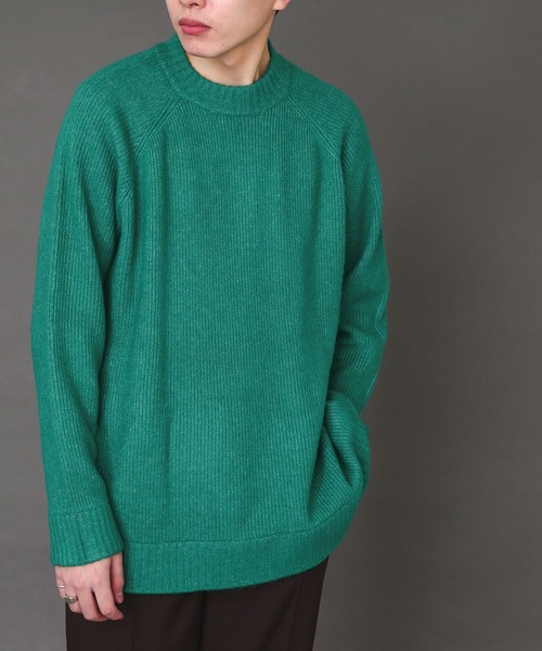 SENSE OF PLACE by URBAN RESEARCH(センスオブプレイスバイアーバンリサーチ)の「モヘアライクラグランアゼルーズセーター(ニット/セーター・メンズ・ネイビー/ブルー/グリーン/アイボリー/ブラウン/ライトピンク・MEDIUM/LARGE)」の4枚目の写真