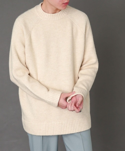 SENSE OF PLACE by URBAN RESEARCH(センスオブプレイスバイアーバンリサーチ)の「モヘアライクラグランアゼルーズセーター(ニット/セーター・メンズ・ネイビー/ブルー/グリーン/アイボリー/ブラウン/ライトピンク・MEDIUM/LARGE)」の2枚目の写真