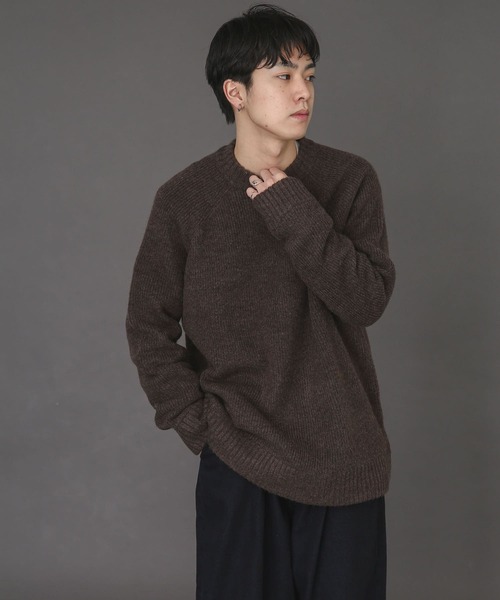 SENSE OF PLACE by URBAN RESEARCH(センスオブプレイスバイアーバンリサーチ)の「モヘアライクラグランアゼルーズセーター(ニット/セーター・メンズ・ネイビー/ブルー/グリーン/アイボリー/ブラウン/ライトピンク・MEDIUM/LARGE)」の16枚目の写真