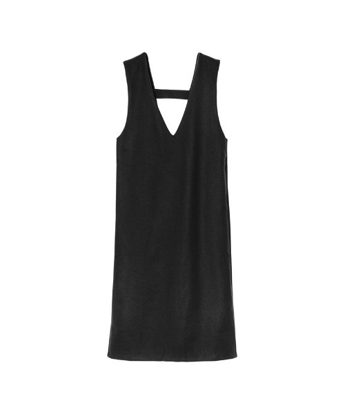 Re:EDIT（リエディ）の「[低身長サイズ有]軽くて暖かいリサイクルストレッチ起毛圧縮ニットソー深Vネックジャンパースカート（ジャンパースカート・レディース・ブラック/パープル/ブルー/ベージュ/グレー系その他・SHORT/MEDIUM/LARGE）」の17枚目の写真