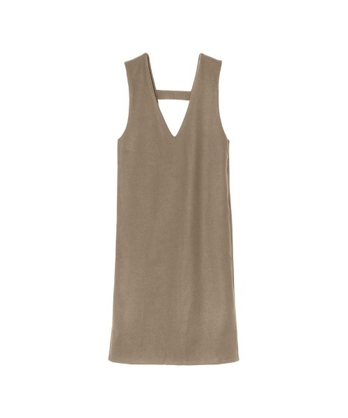 Re:EDIT（リエディ）の「[低身長サイズ有]軽くて暖かいリサイクルストレッチ起毛圧縮ニットソー深Vネックジャンパースカート（ジャンパースカート・レディース・ブラック/パープル/ブルー/ベージュ/グレー系その他・SHORT/MEDIUM/LARGE）」の18枚目の写真