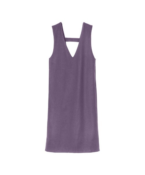 Re:EDIT（リエディ）の「[低身長サイズ有]軽くて暖かいリサイクルストレッチ起毛圧縮ニットソー深Vネックジャンパースカート（ジャンパースカート・レディース・ブラック/パープル/ブルー/ベージュ/グレー系その他・SHORT/MEDIUM/LARGE）」の21枚目の写真