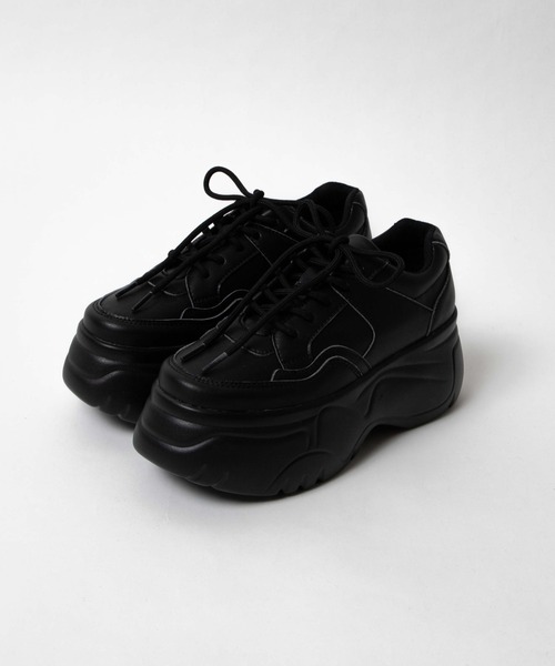 WEGO(ウィゴー)の「WEGO/ボリュームスニーカー(スニーカー・レディース・ホワイト/ブラック/グリーン/ライトベージュ・MEDIUM/LARGE)」の8枚目の写真