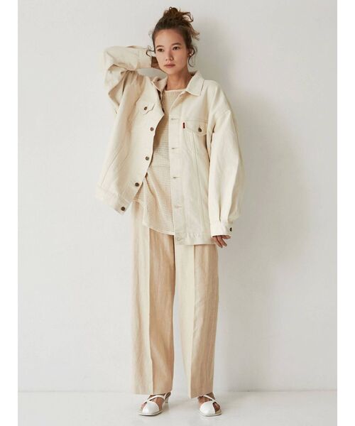 Ungrid（アングリッド）の「ハイウエストルーズタックパンツ（その他パンツ・レディース・アイボリー/ベージュ・SMALL/MEDIUM）」の5枚目の写真