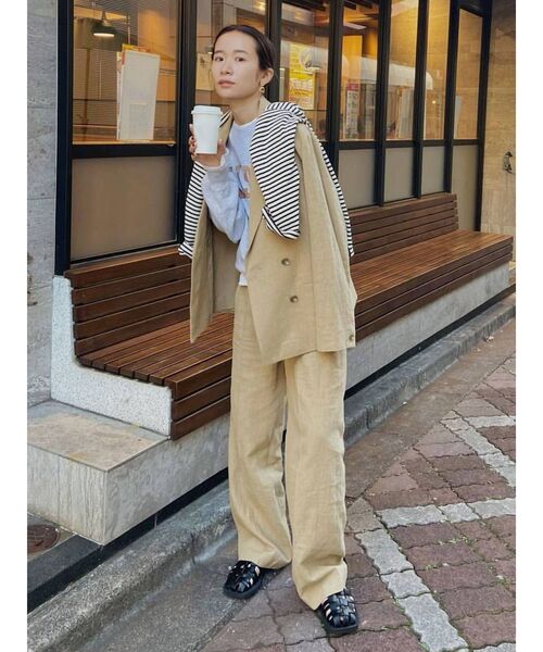 Ungrid（アングリッド）の「ハイウエストルーズタックパンツ（その他パンツ・レディース・アイボリー/ベージュ・SMALL/MEDIUM）」の7枚目の写真