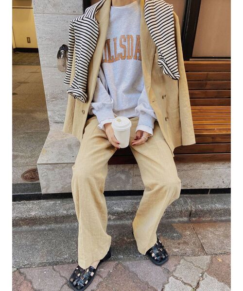 Ungrid（アングリッド）の「ハイウエストルーズタックパンツ（その他パンツ・レディース・アイボリー/ベージュ・SMALL/MEDIUM）」の9枚目の写真