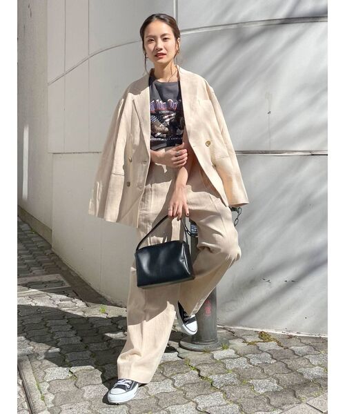 Ungrid（アングリッド）の「ハイウエストルーズタックパンツ（その他パンツ・レディース・アイボリー/ベージュ・SMALL/MEDIUM）」の12枚目の写真