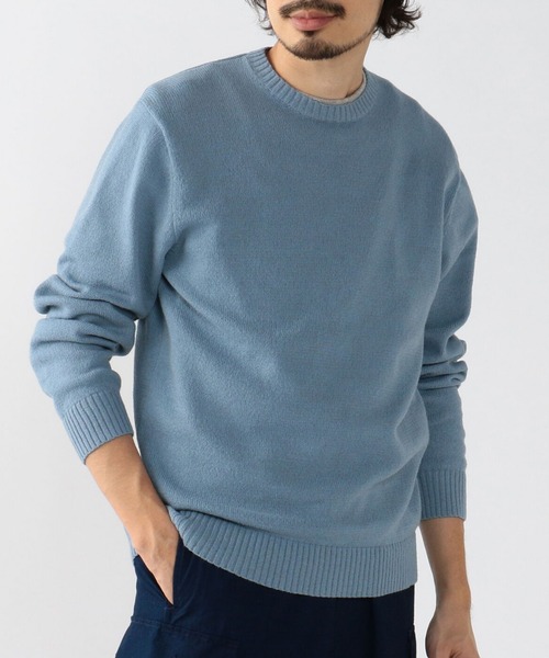 BEAMS PLUS(ビームスプラス)の「Crew LilyYarn 7G(ニット/セーター・メンズ・ホワイト/ブラック/ブラウン/サックスブルー/グリーン系その他2/オレンジ系その他3/ブルー・S/M/L/XL)」の12枚目の写真