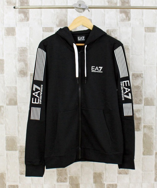 EMPORIO ARMANI（エンポリオアルマーニ）の「EA7 スリーブロゴフルジップスウェットパーカー 6KPM58 PJ9FZ（パーカー・メンズ・レッド/ブラック・L/M）」の2枚目の写真