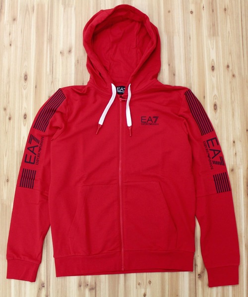 EMPORIO ARMANI（エンポリオアルマーニ）の「EA7 スリーブロゴフルジップスウェットパーカー 6KPM58 PJ9FZ（パーカー・メンズ・レッド/ブラック・L/M）」の17枚目の写真