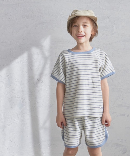 pairmanon（ペアマノン）の「【ふんわりワッフル】選べるデザイン セットアップ（セットアップ・キッズ・ブルー系その他3/ライトベージュ/グレー/アイボリー/ホワイト系その他/ブラック/ブラウン系その他/ブルー系その他・130/140/110/120/150/90/100）」の7枚目の写真