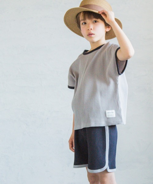 pairmanon（ペアマノン）の「【ふんわりワッフル】選べるデザイン セットアップ（セットアップ・キッズ・ブルー系その他3/ライトベージュ/グレー/アイボリー/ホワイト系その他/ブラック/ブラウン系その他/ブルー系その他・130/140/110/120/150/90/100）」の4枚目の写真