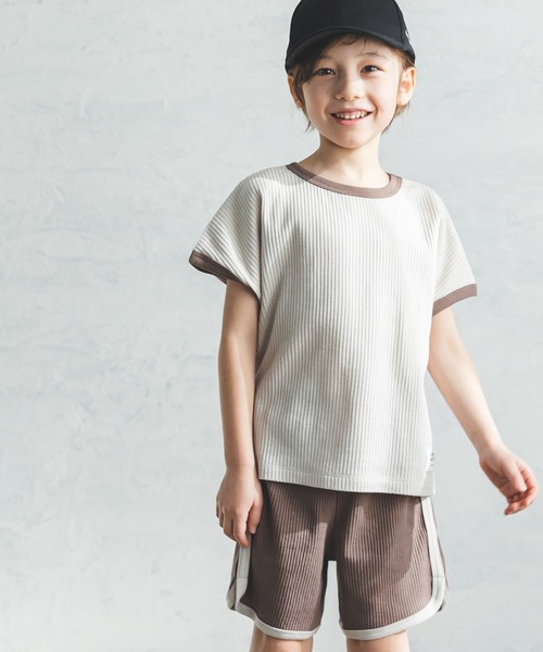 pairmanon（ペアマノン）の「【ふんわりワッフル】選べるデザイン セットアップ（セットアップ・キッズ・ブルー系その他3/ライトベージュ/グレー/アイボリー/ホワイト系その他/ブラック/ブラウン系その他/ブルー系その他・130/140/110/120/150/90/100）」の6枚目の写真