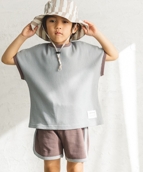 pairmanon（ペアマノン）の「【ふんわりワッフル】選べるデザイン セットアップ（セットアップ・キッズ・ブルー系その他3/ライトベージュ/グレー/アイボリー/ホワイト系その他/ブラック/ブラウン系その他/ブルー系その他・130/140/110/120/150/90/100）」の8枚目の写真