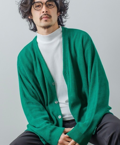 improves(インプローブス)の「12GG あぜ編みニット オーバーサイズ カーディガン(カーディガン/ボレロ・メンズ・ブルー/ブラック/ナチュラル/マスタード/グリーン・MEDIUM/LARGE)」の3枚目の写真