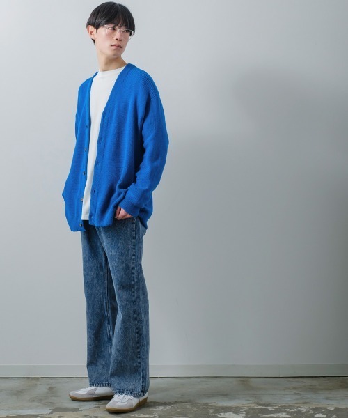improves(インプローブス)の「12GG あぜ編みニット オーバーサイズ カーディガン(カーディガン/ボレロ・メンズ・ブルー/ブラック/ナチュラル/マスタード/グリーン・MEDIUM/LARGE)」の14枚目の写真