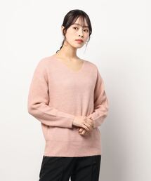 Te chichi | 片畦ラメ混Vネックニット(ニット/セーター)