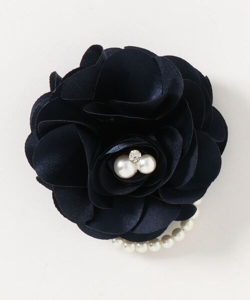 ROPE' PICNIC（ロペピクニック）の「シャイニーフラワーパールコサージュ（ブローチ/コサージュ・レディース・ネイビー/グレー・FREE）」の5枚目の写真