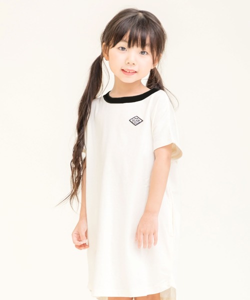 DILASH（ディラッシュ）の「モノトーン天竺Tシャツワンピ（ワンピース・キッズ・ブラック/アイボリー・90/100/110/120/80/130/140）」の2枚目の写真