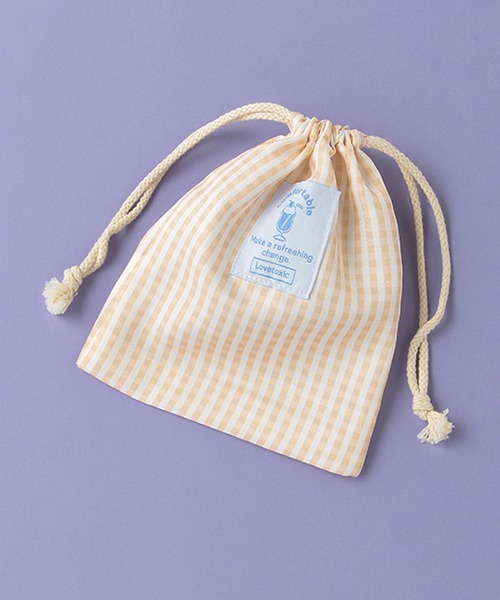 LOVETOXIC（ラブトキシック）の「ソーダネームミニ巾着（ポーチ・キッズ・アイボリー/ピンク/サックスブルー/ベージュ・FREE）」の3枚目の写真