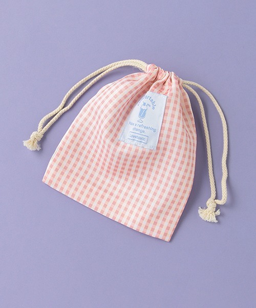 LOVETOXIC（ラブトキシック）の「ソーダネームミニ巾着（ポーチ・キッズ・アイボリー/ピンク/サックスブルー/ベージュ・FREE）」の4枚目の写真