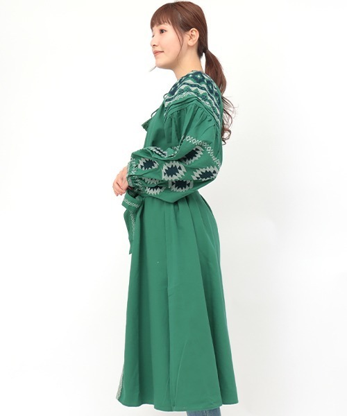 Amina(アミナ)の「【WEB限定】Amina ボヘリゾ刺繍ワンピース(ワンピース・レディース・ホワイト/グリーン/ベージュ・FREE)」の12枚目の写真
