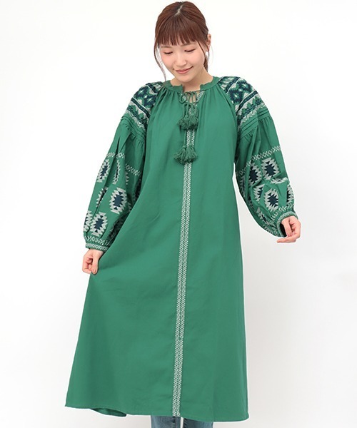 Amina(アミナ)の「【WEB限定】Amina ボヘリゾ刺繍ワンピース(ワンピース・レディース・ホワイト/グリーン/ベージュ・FREE)」の14枚目の写真