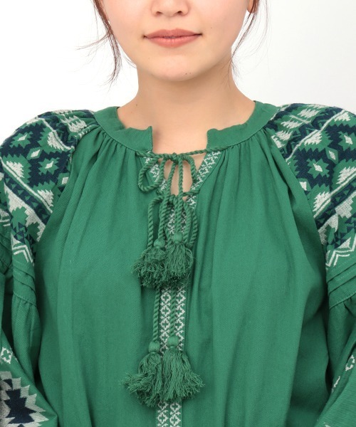 Amina(アミナ)の「【WEB限定】Amina ボヘリゾ刺繍ワンピース(ワンピース・レディース・ホワイト/グリーン/ベージュ・FREE)」の16枚目の写真
