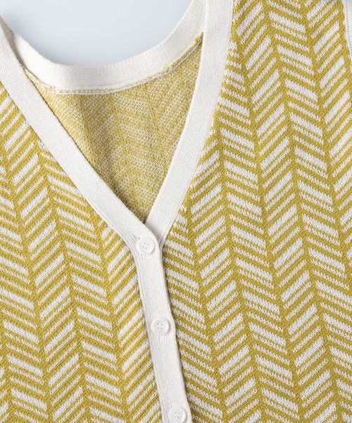 HONEYSUCKLE ROSE（ハニーサックルローズ）の「【HONEYSUCKLE ROSE】柄編みニットベスト（ベスト・レディース・イエロー/ダークグレー・M/L）」の16枚目の写真