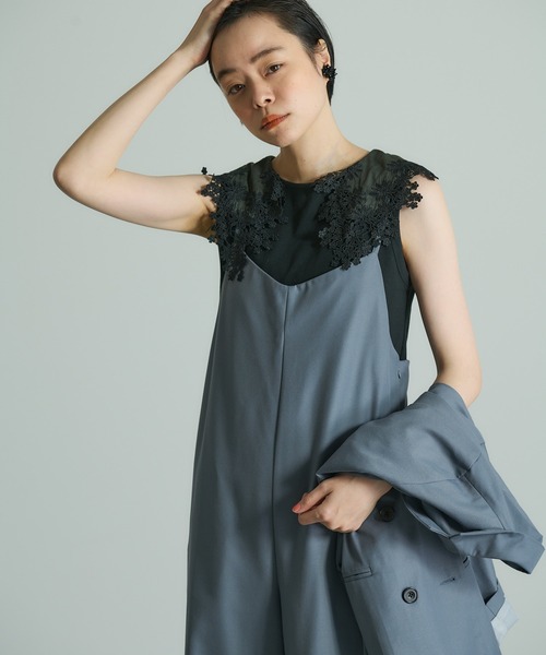 PUAL CE CIN(ピュアルセシン)の「大人見え後ろリボンサロペット(サロペット/オーバーオール・レディース・ネイビー/グレー・FREE)」の16枚目の写真