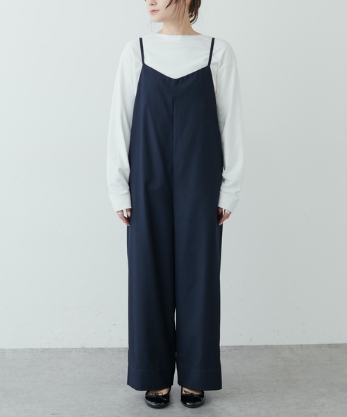 PUAL CE CIN(ピュアルセシン)の「大人見え後ろリボンサロペット(サロペット/オーバーオール・レディース・ネイビー/グレー・FREE)」の6枚目の写真