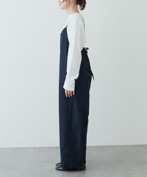 PUAL CE CIN(ピュアルセシン)の「大人見え後ろリボンサロペット(サロペット/オーバーオール・レディース・ネイビー/グレー・FREE)」の15枚目の写真