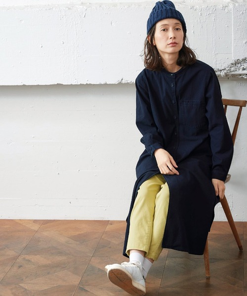 Sunny clouds（サニークラウズ）の「サニークラウズ黒藍切り込みワンピ＜レディース＞（ワンピース・レディース・インディゴブルー・NM/MEDIUM/LARGE/X-LARGE/XX-LARGE）」の8枚目の写真