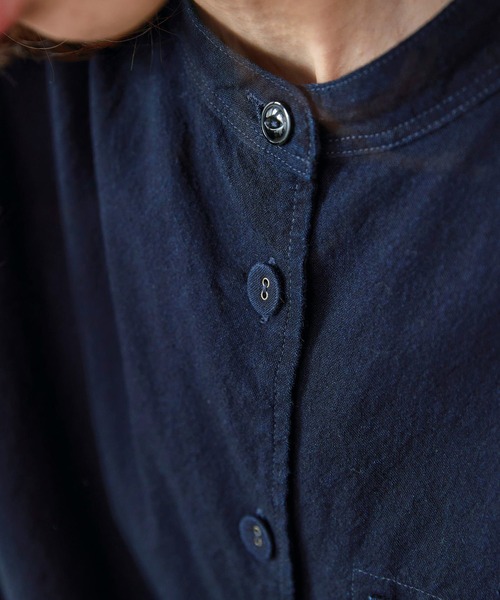 Sunny clouds（サニークラウズ）の「サニークラウズ黒藍切り込みワンピ＜レディース＞（ワンピース・レディース・インディゴブルー・NM/MEDIUM/LARGE/X-LARGE/XX-LARGE）」の9枚目の写真